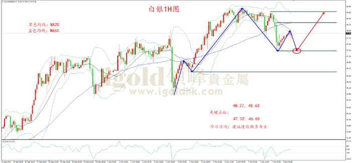 2025年10月8日白银走势图 2025年10月8日白银走势图